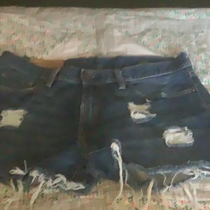 GAP Jean Shorts 32” Cut Off Distressed Blue Boho